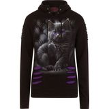 Spiral - Gothic Rock - Paars/Zwart - Grote Gescheurde Capuchon