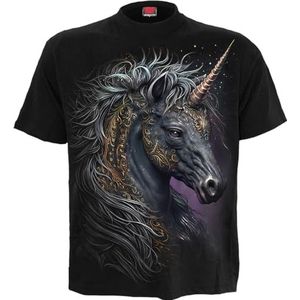 Spiral - Celtic Unicorn Unisex T-shirt - S - Zwart