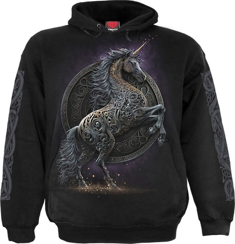 Spiral - Celtic Unicorn Hoodie/trui - Zwart