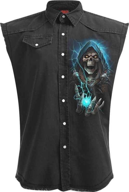 Spiral Dead Metal Vest zwart 4XL 100% katoen Biker, Horror, Rock wear, Schedels