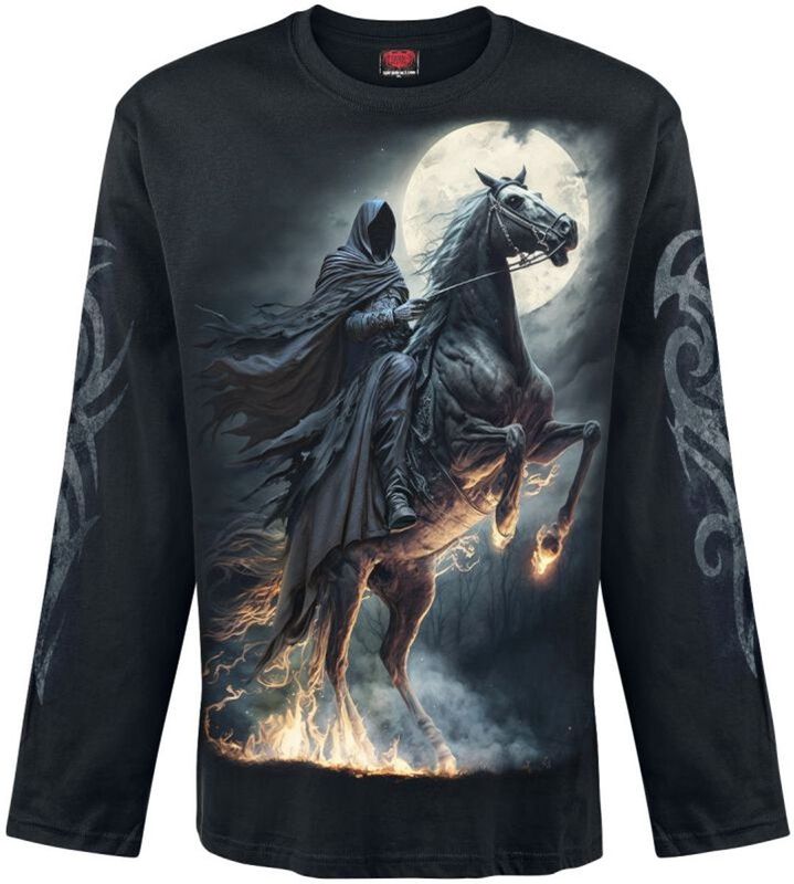 Spiral - Zwart T-shirt - 100% Katoen - Lange Mouwen