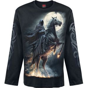 Spiral - T-shirt - Zwart - 100% Katoen - Lange Mouwen