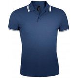 SOLS Prins Unisex Contrast Pique Korte Mouw Katoenen Poloshirt (Franse marine Wit)