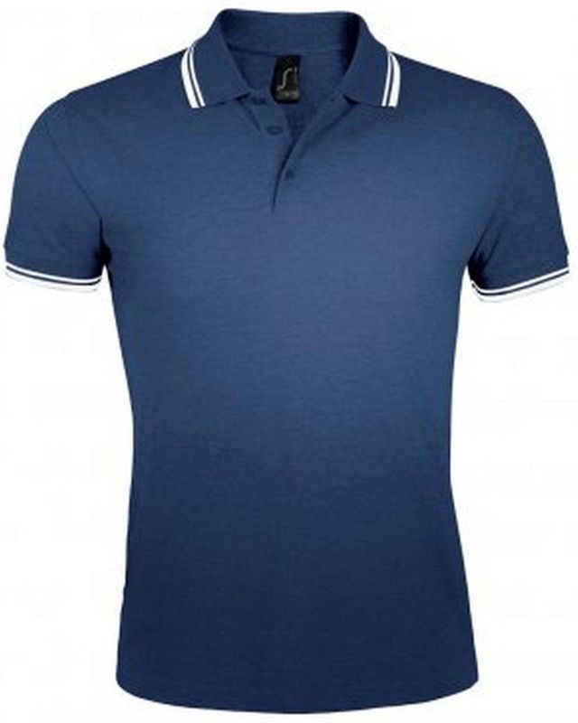 SOLS Prins Unisex Contrast Pique Korte Mouw Katoenen Poloshirt (Franse marine Wit)