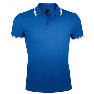 SOLS Heren Pasadena getipt korte mouw Pique Polo Shirt (Koninklijk Wit)