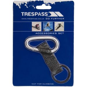Trespass Bevestig 6 mm karabijnhaak met riem en rubberen ring  (Zilver)