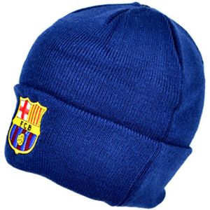 Spot On Gifts - Officiële FC Barcelona Gebreide Wintermuts  (Navy)