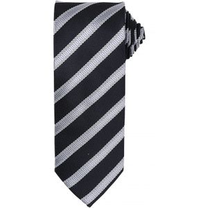 Premier Heren Wafelstrook Formele zakelijke stropdas (Zwart/Donkergrijs)