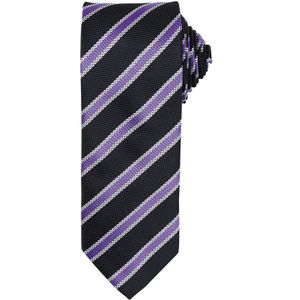 Premier Heren Wafelstrook Formele zakelijke stropdas (Zwart/Rich-Violet)