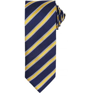 Premier Heren Wafelstrook Formele zakelijke stropdas (Marine/Goud)