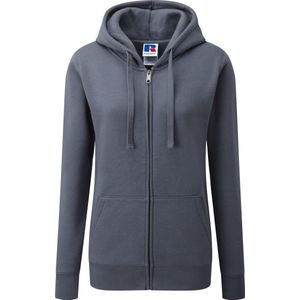 Russel - Authentic Hoodie met Rits - Donkergrijs - Dames