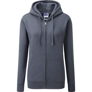 Russel - Authentic Hoodie met Rits - Donkergrijs - Dames