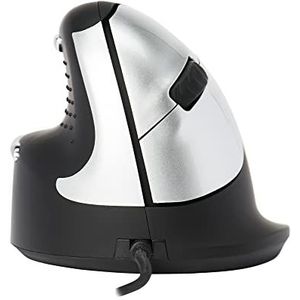 R-Go HE ergonomische muis, Verticale muis, Medium (Handlengte 165-185mm), Voorkomt muisarm, Bedraad, Voor linkshandigen, Zwart