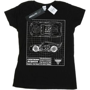 Li-cense Disney dames cars lightning mcqueen blauwdruk katoenen t-shirt