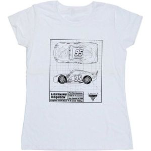 Li-cense Disney dames cars lightning mcqueen blauwdruk katoenen t-shirt