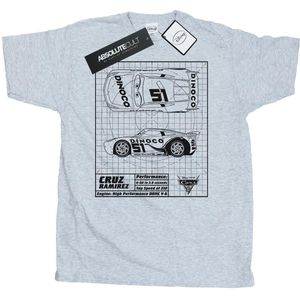 Disney Heren Cars Cruz Ramirez Blauwdruk T-Shirt