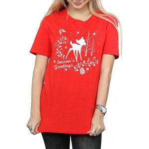 Disney Dames Dames Bambi Kerstgroeten Katoenen Vriendje T-shirt