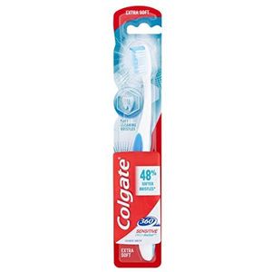Colgate 360 Sensitive Pro-Relief extra zachte tandenborstel met zachte borstelharen voor gevoelige tanden en tandvlees, 1 verpakking, kleur kan variëren