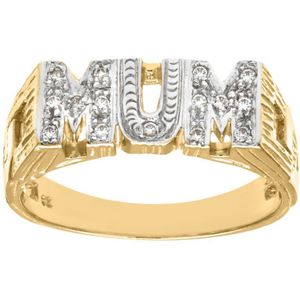 9ct geelgouden damesstenen set mama fancy ring