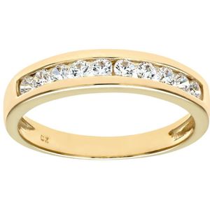 9ct geelgouden damesstenen eeuwigheidsring