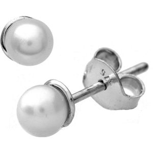 9ct witgouden 4,5 mm pareloorknopjes
