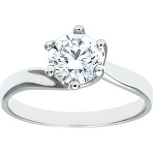 9ct witgouden damesstenen verlovingsring