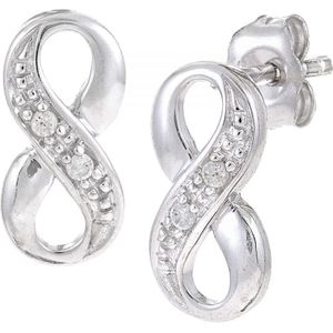9ct witgouden diamanten damesoorbellen