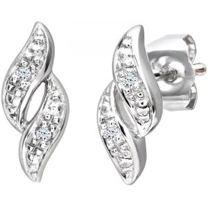 9ct witgouden diamanten damesoorbellen