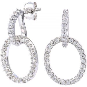 9ct witgouden 0,45ct totale diamanten oorbellen