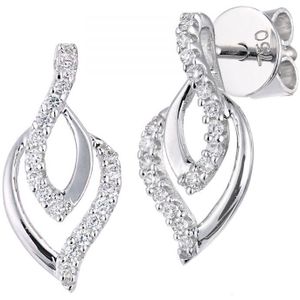18kt witgouden diamanten set oorbellen