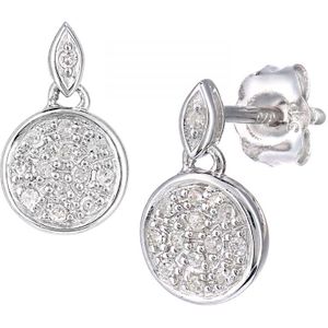 9ct witgouden diamanten oorbellen