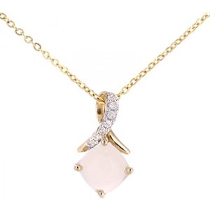 9ct geelgouden 0,43ct opaal en 0,02ct diamanten hanger