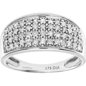 9ct witgouden halve karaat diamanten eeuwigheidsring met meerdere rijen