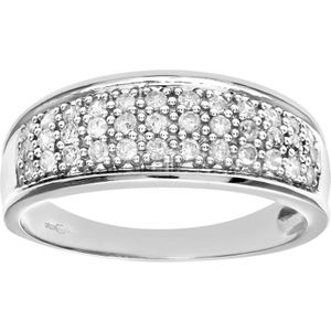 9ct witgouden kwart karaat diamanten ring met meerdere rijen