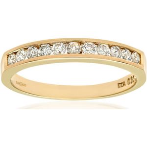 9ct geelgouden derde karaat diamanten kanaalset eeuwigheidsring