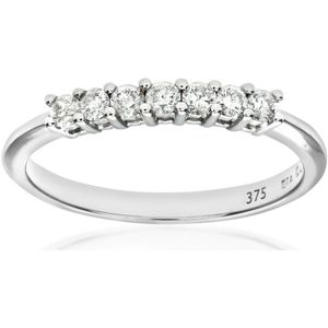 9ct witgouden kwart karaat diamanten klauwset eeuwigheidsring