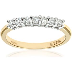 9ct geelgouden diamanten eeuwigheid damesring