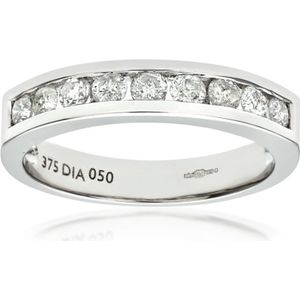 9ct witgouden diamanten kanaalset eeuwigheid damesring