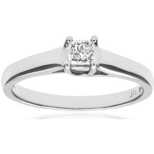 9ct witgouden S/S diamanten damesring