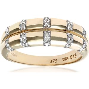 9ct geelgouden diamanten damesring