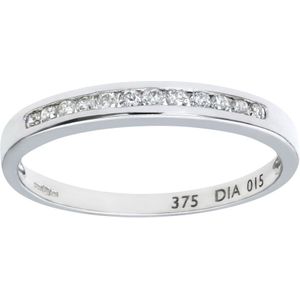 9ct witgouden diamanten kanaalset Eternity damesring