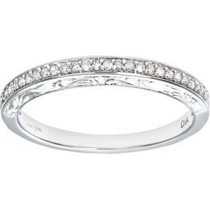Dames 9ct witgoud 10pts diamanten eeuwigheidsring
