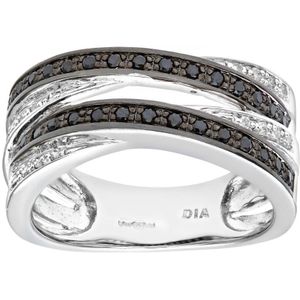 9ct witgouden diamanten damesring