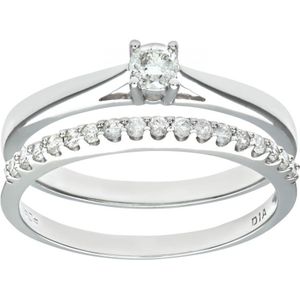 9ct witgouden 0,33ct diamanten bruidssetring