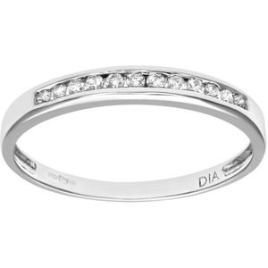 Dames 9ct witgoud 10pts diamanten eeuwigheidsring