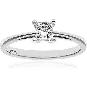 18kt witgouden 1/3 karaat gecertificeerde J/I prinses geslepen diamanten verlovingsring