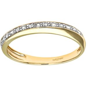 9ct geelgouden diamanten pave set crossover-effect halve eeuwigheidsring