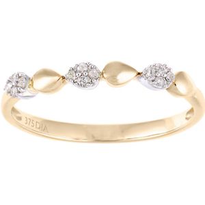 9ct geel- en witgouden eeuwigheidsring van 0,06 ct diamant