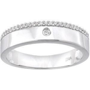 9 ct witgoud met 0,05 ct diamanten eeuwigheidsring
