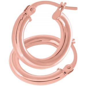 9ct roségouden klassieke hoepeloorbellen